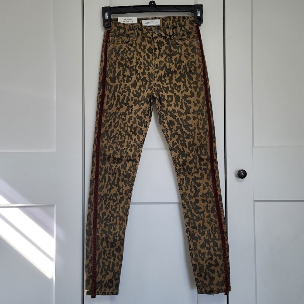 Zara zw animal print skinny jeans with velvet band - Picture 2 of 9
